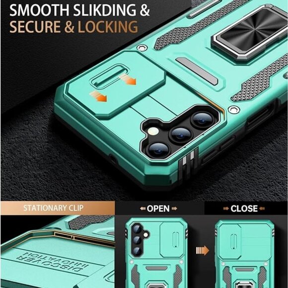 FUNMIKO for Samsung Galaxy S24 Case with Upgraded Sliding Camera Lens Protector - Picture 2 of 5